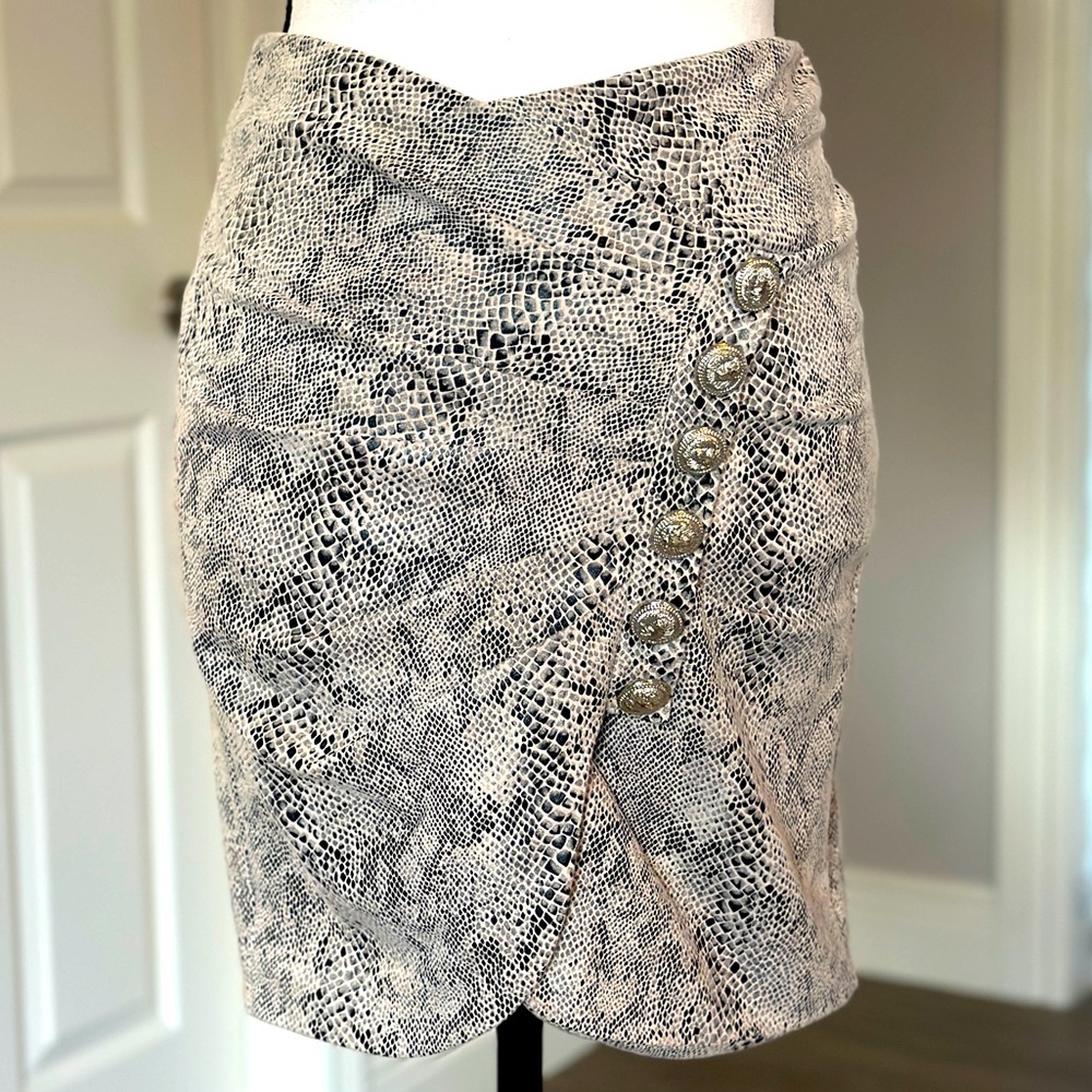 Snake Print Mini Skirt